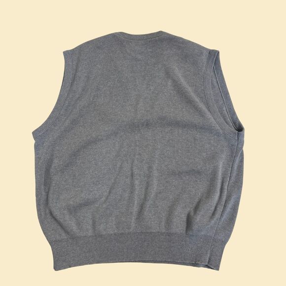 Vintage 80s/90s Jantzen vest, size L grey 1980s v-neck knit sleeveless pullover - Picture 8 of 8